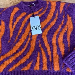 ZARA 80s jacquard retro zebra print sweater blogger insta favorite